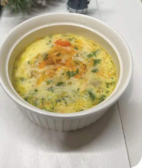 Ciorbă de Pui à la Grec — în timpul preparării